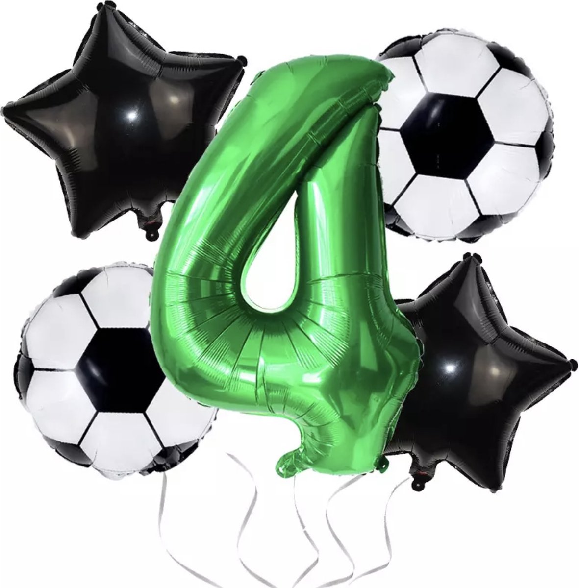 Voetbal Thema - Kinderverjaardag - Verjaardag - 4 jaar - Verjaardagsversiering - Versiering - Hoera 4 Jaar - Jongen - Heliumballon - Kinderverjaardag - Thema Feest - Kinderfeest - Versiering - Party - Decoratie - Ballonnen -