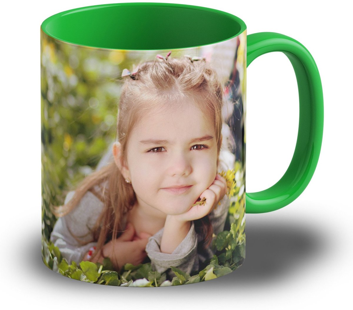 Mok met eigen foto ! Kleur: groen
