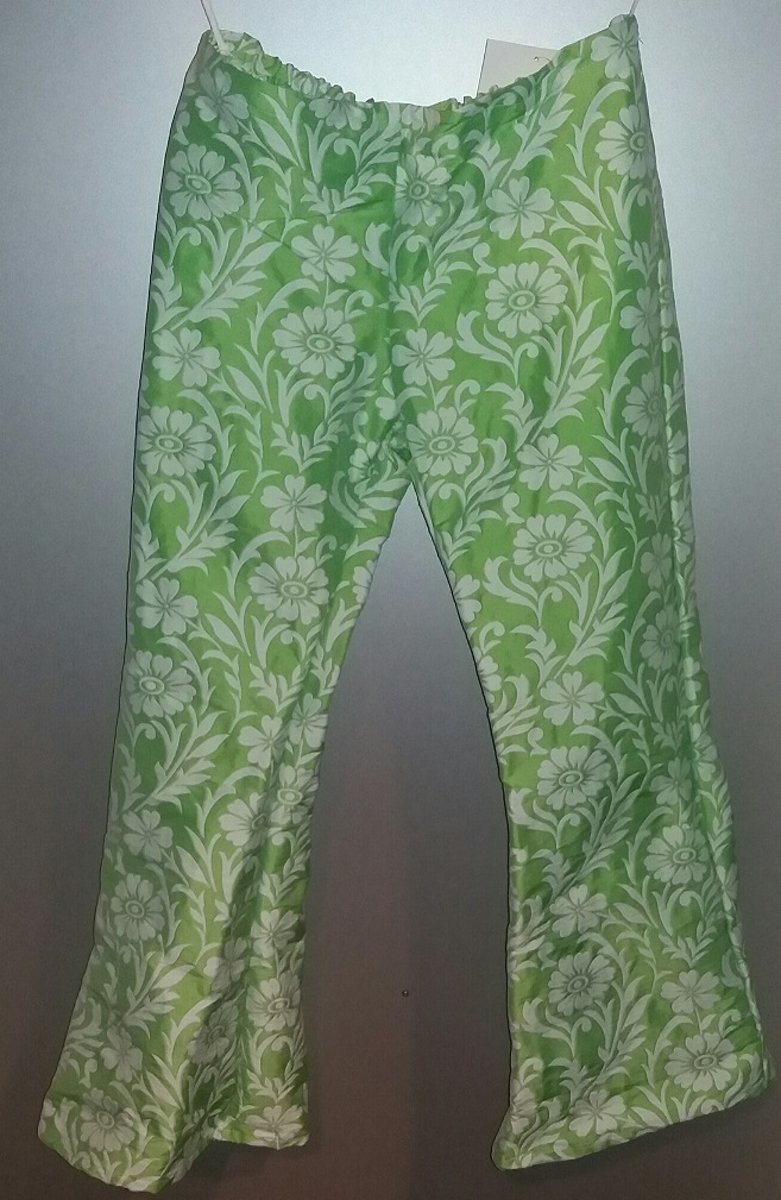 lange broek - groen - bloemen - maat 36