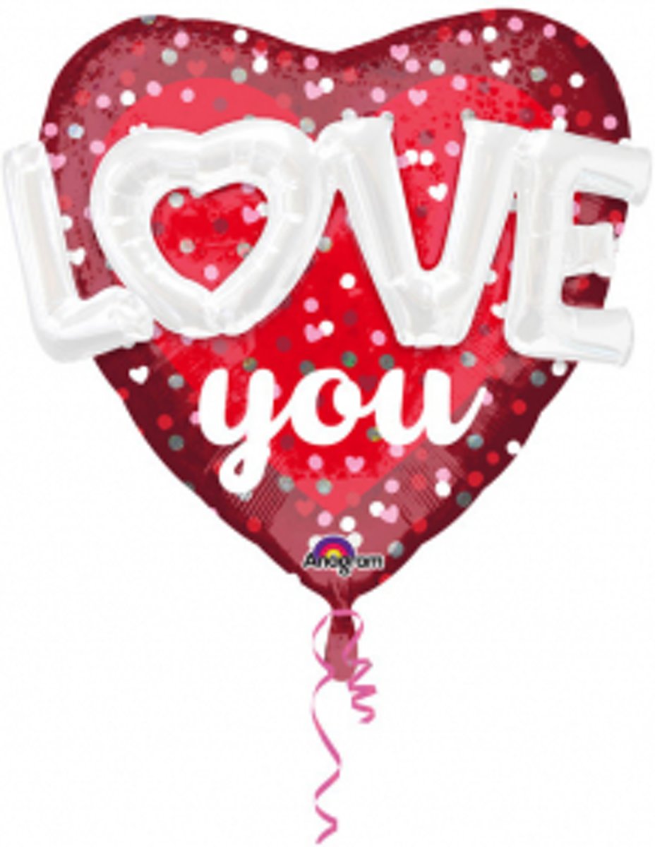 Folieballon hart 3 d  love