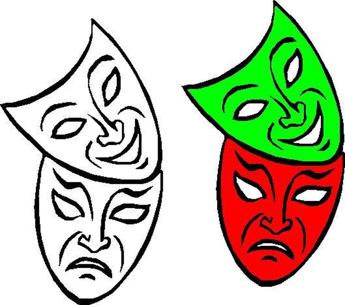 Carnaval raamsticker Triest / blij zwart / wit klein