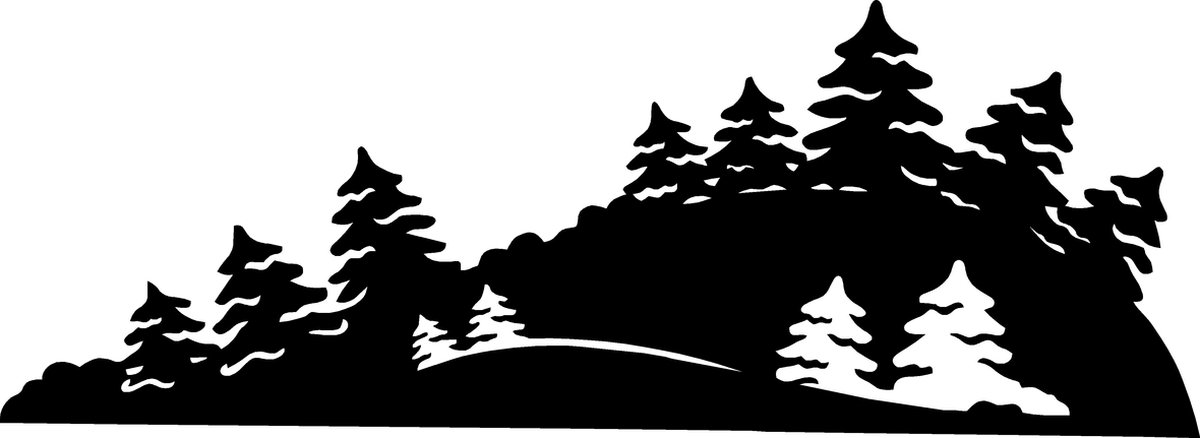 Kerst raamsticker - Kerst landschap groot