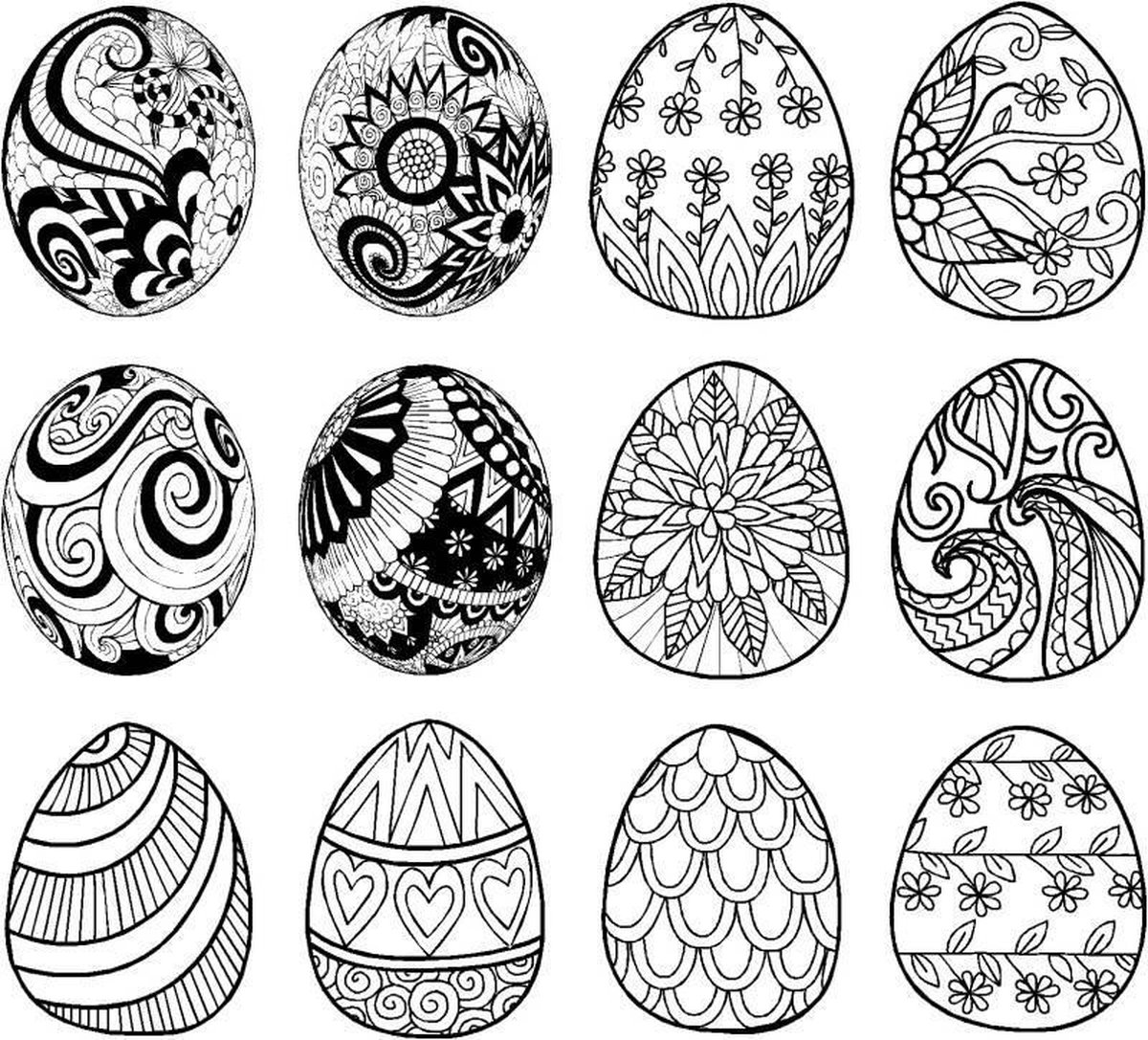 Raamsticker - Paaseieren S1 - Middel - Transparante achtergrond