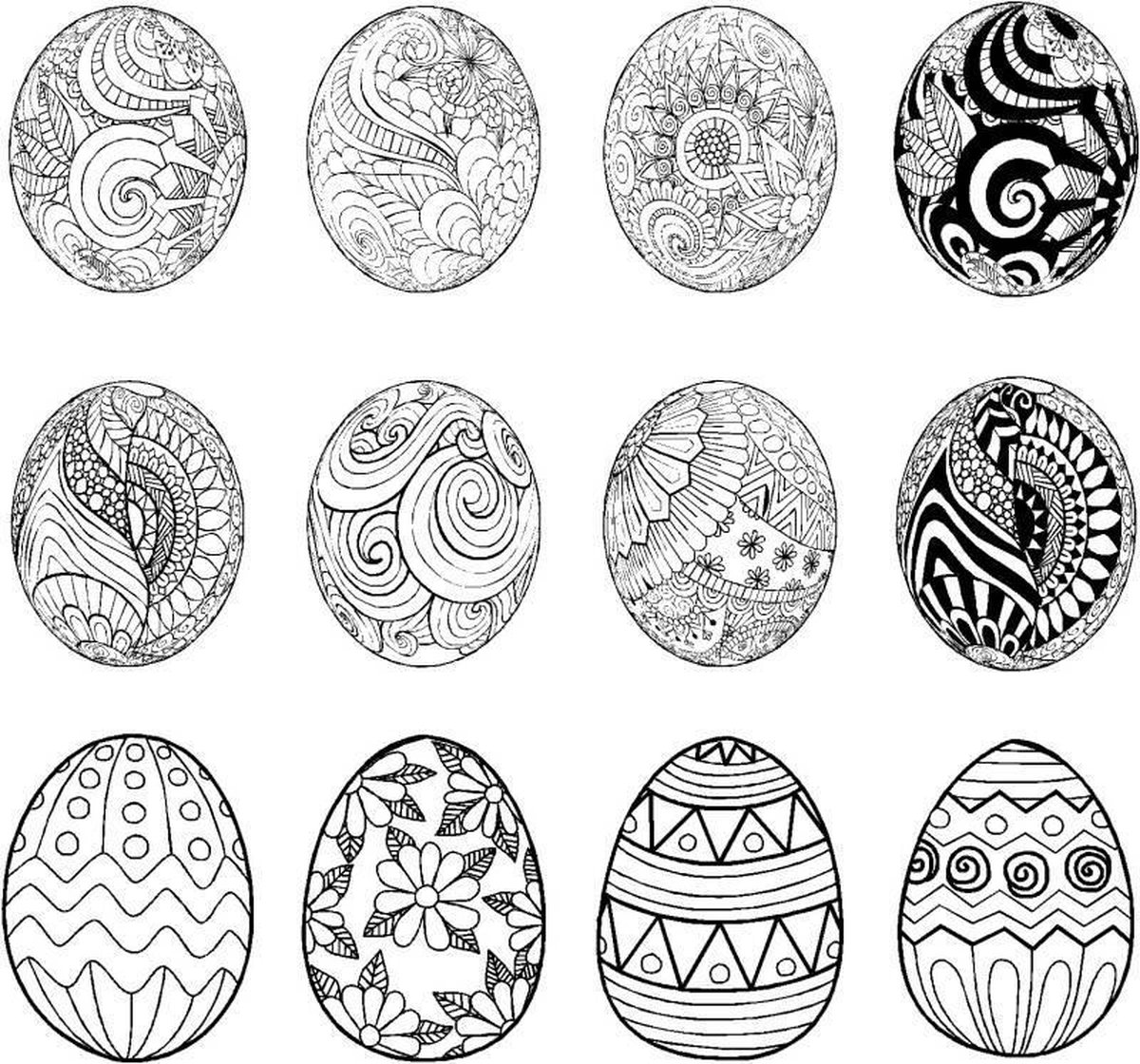 Raamsticker - Paaseieren S2 - Middel - transparante achtergrond