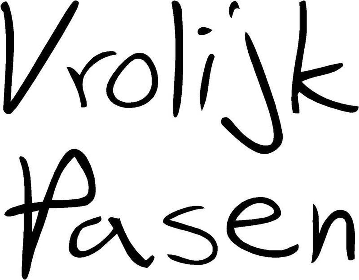 Raamsticker - Vrolijk Pasen middel met transparante achtergrond