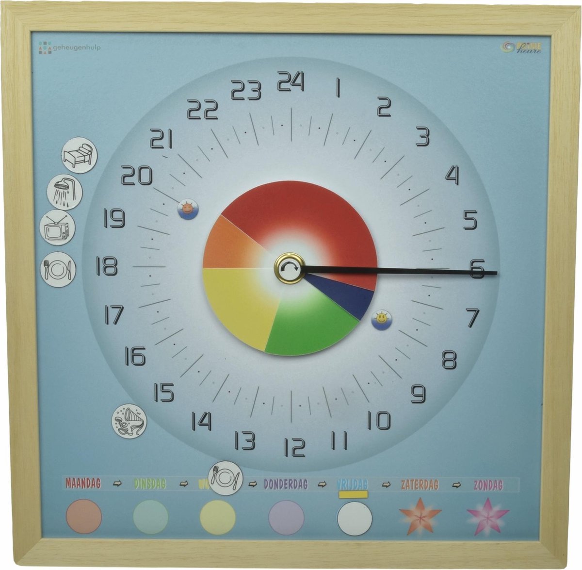 24 uurs klok met variabele dagindeling 1x24 uur