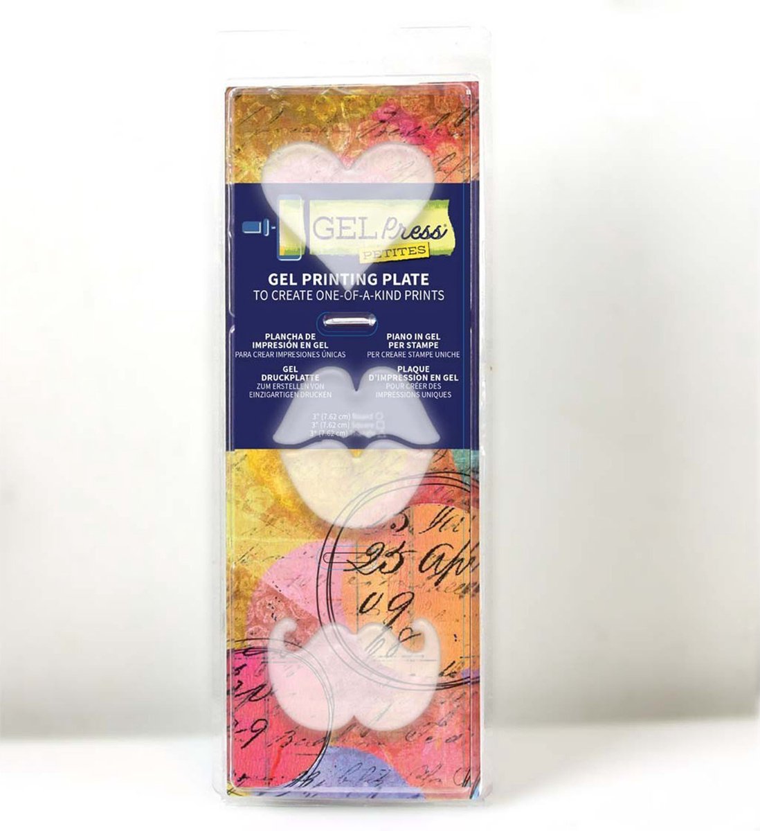   Drukplaat - Gel - Hart, Kus, Snor - 7,62 cm - 3 Stuks