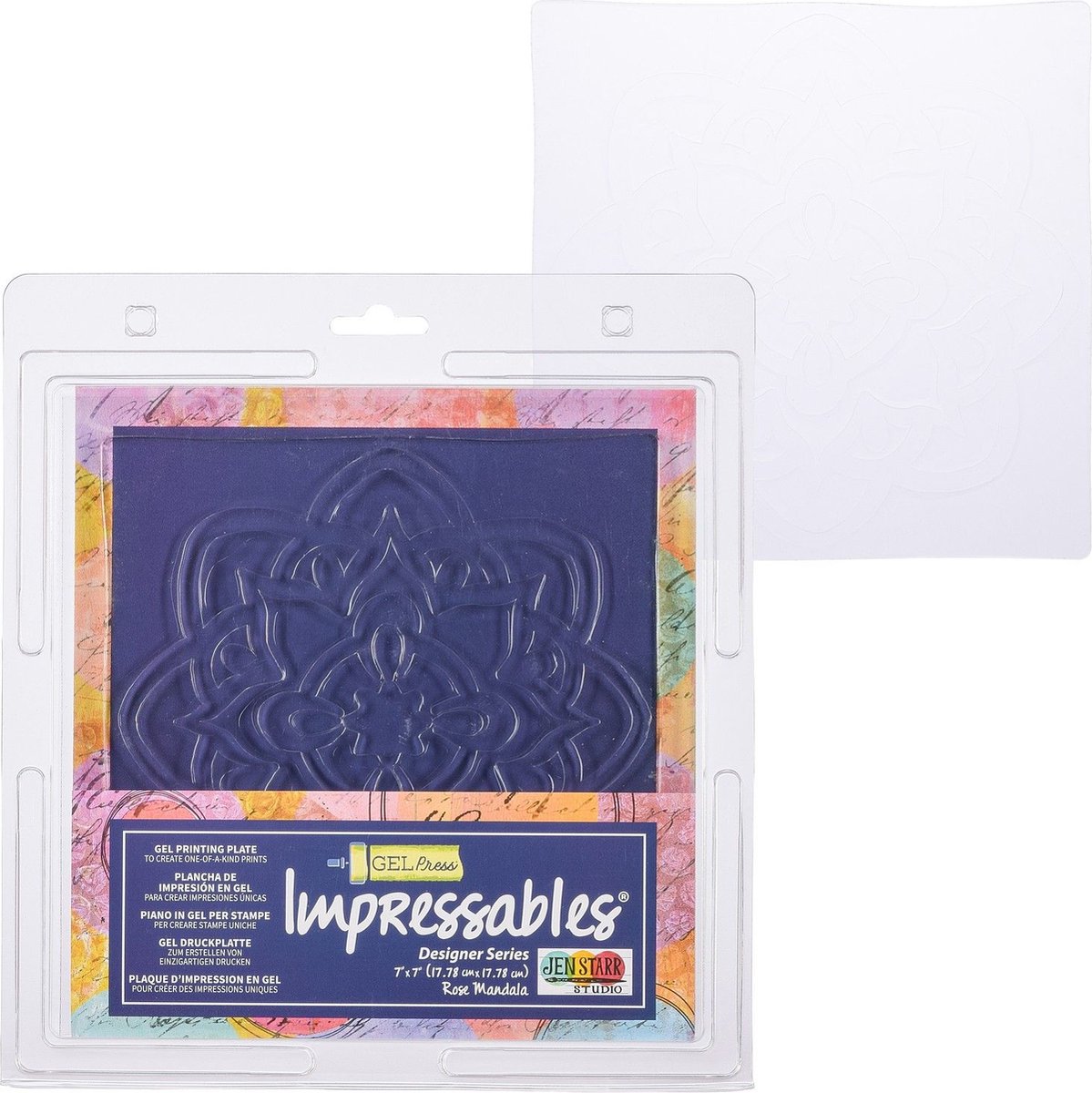 Gel Press Impressables - Rose mandala 17.8x17.8cm