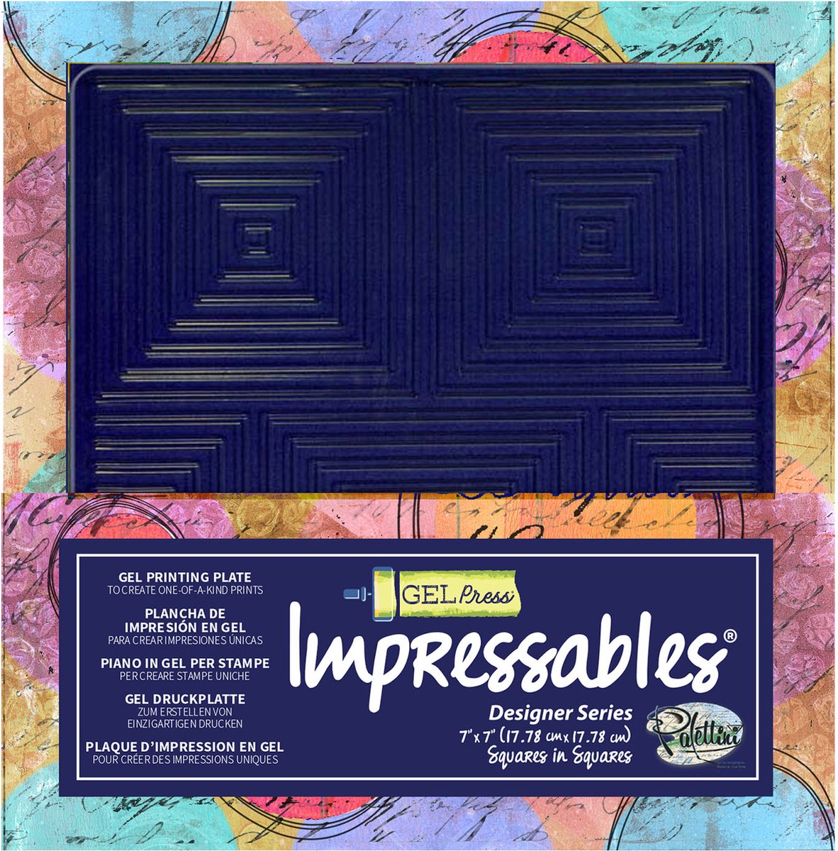 Gel Press Impressables - Squares in Squares 17.8x17.8cm