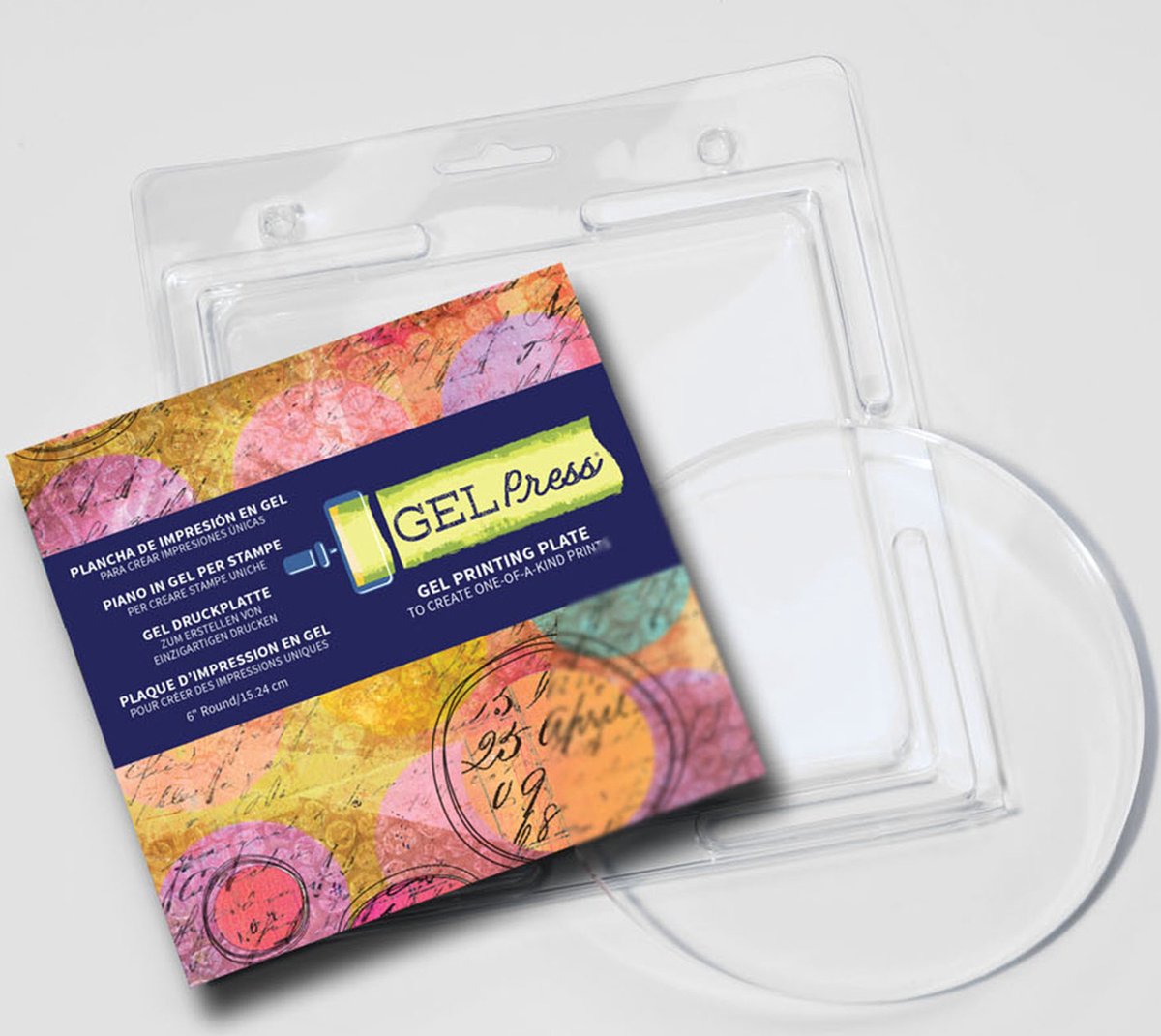Gel Press Printing Plaat Rond 15cm voor het Monoprinten van Kaarten en Scrapbook lay-outs