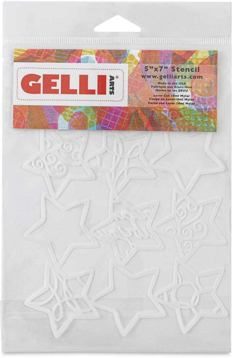 Gelli Arts Gelli Arts Kerststerren Stencil 12,7 x 17,8cm.