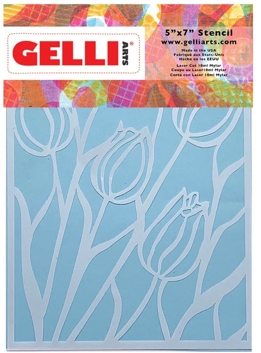 Gelli Arts Gelli Arts Stencil Tulpen 12,7x17,8 cm.