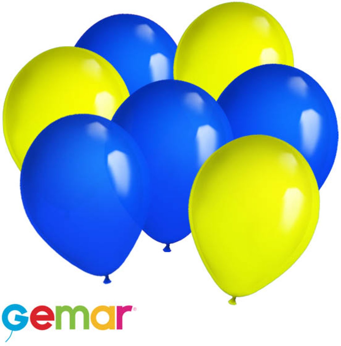 30x Ballonnen Blauw en Geel (Ook geschikt voor Helium)