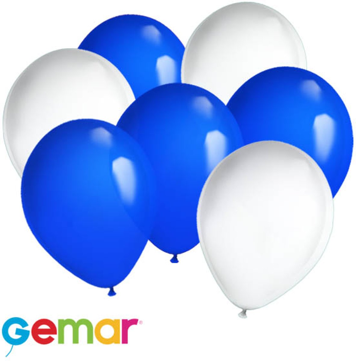30x Ballonnen Blauw en Wit (Ook geschikt voor Helium)