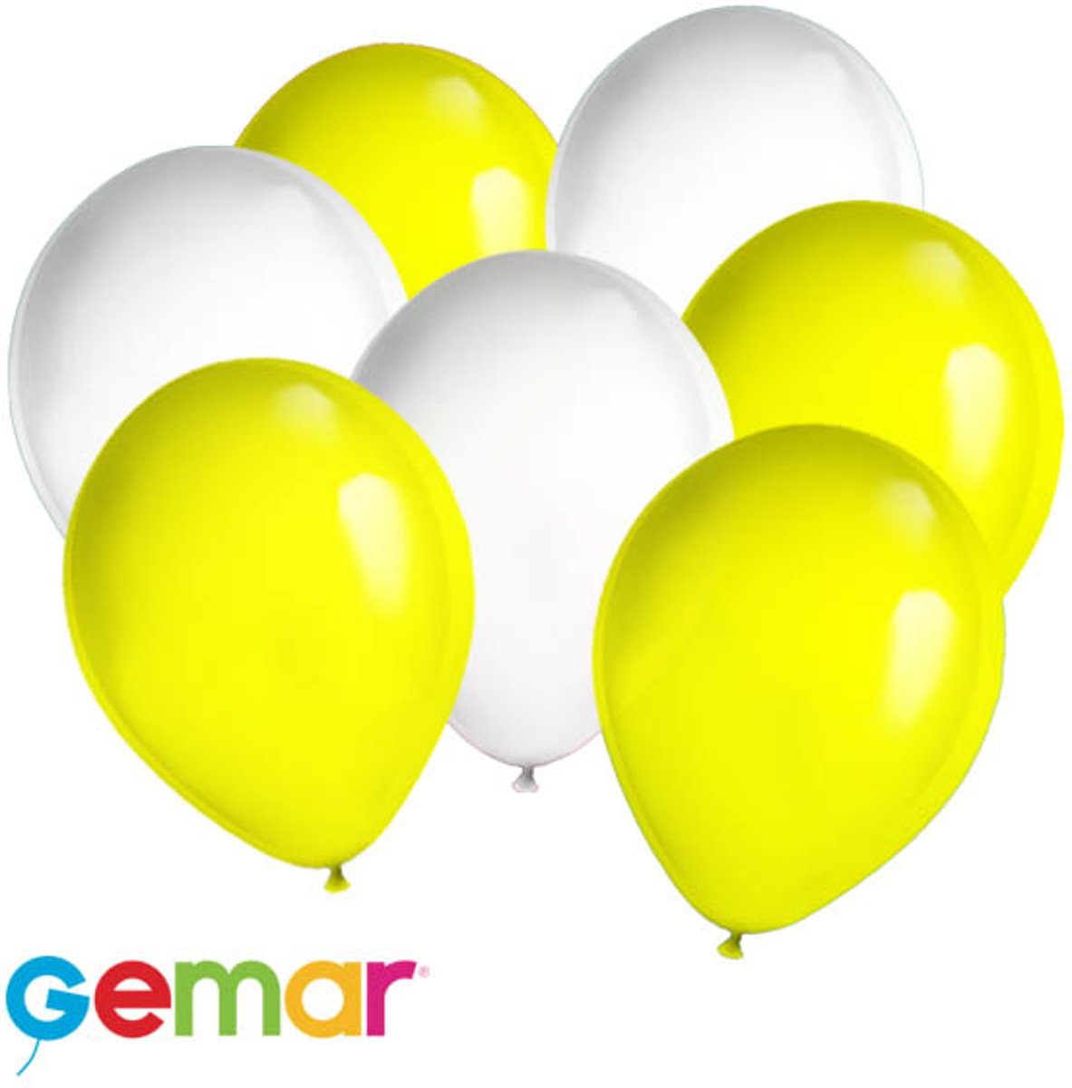 30x Ballonnen Geel en Wit (Ook geschikt voor Helium)