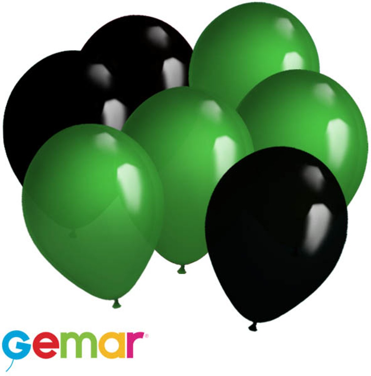 30x Ballonnen Groen en Zwart (Ook geschikt voor Helium)