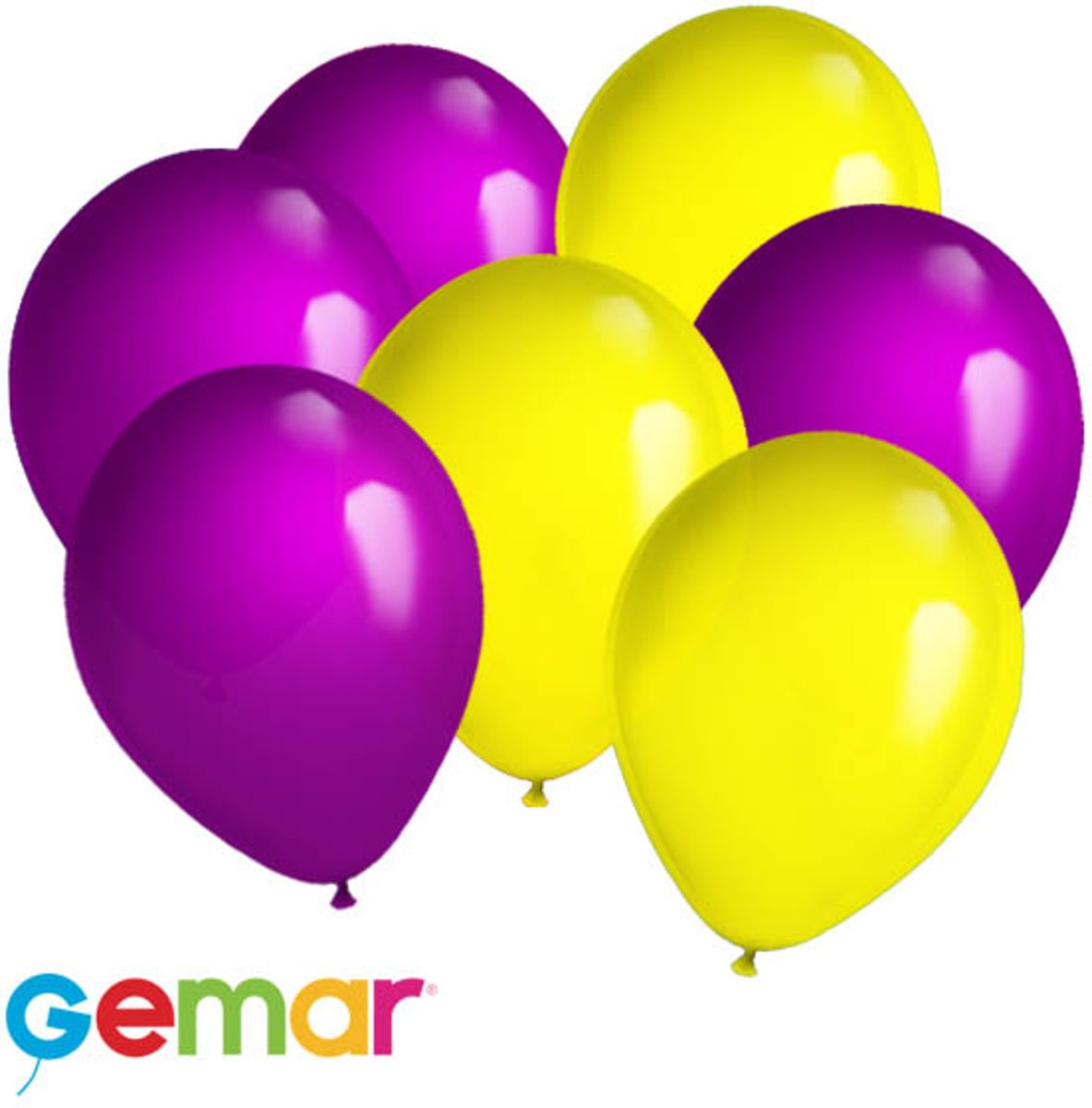 30x Ballonnen Paars en Geel (Ook geschikt voor Helium)