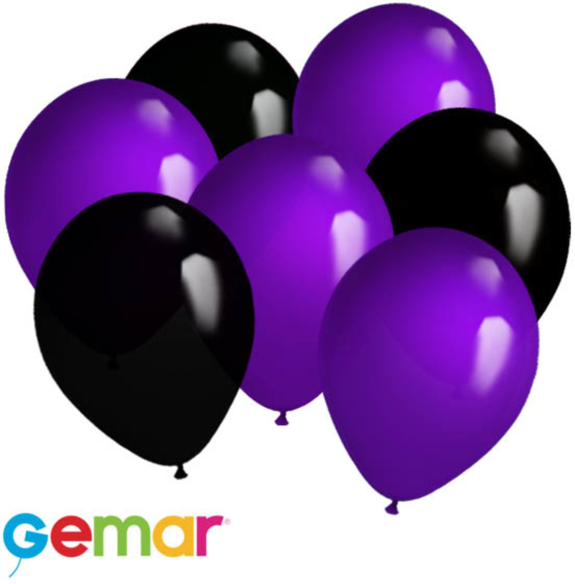 30x Ballonnen Paars en Zwart (Ook geschikt voor Helium)