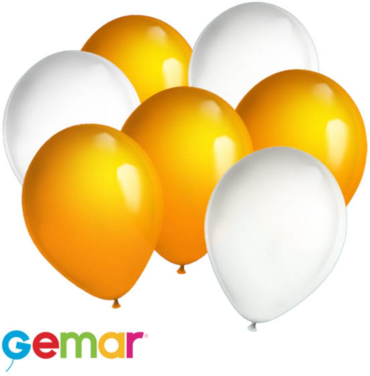 30x Ballonnen Wit en Oranje (Ook geschikt voor Helium)