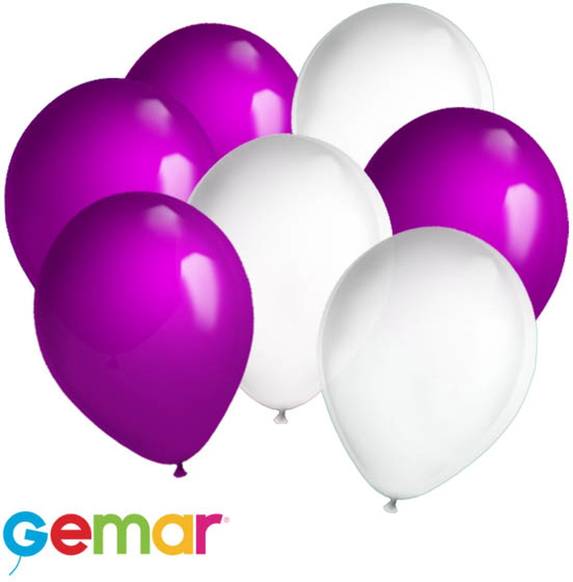 30x Ballonnen Wit en Paars (Ook geschikt voor Helium)