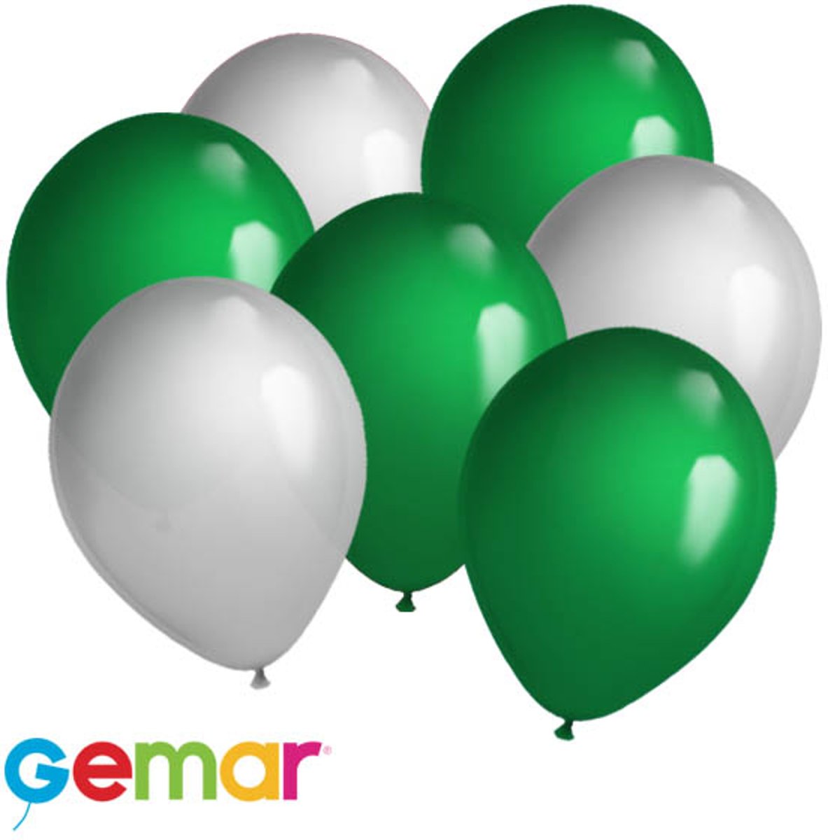 30x Ballonnen Zilver en Groen (Ook geschikt voor Helium)