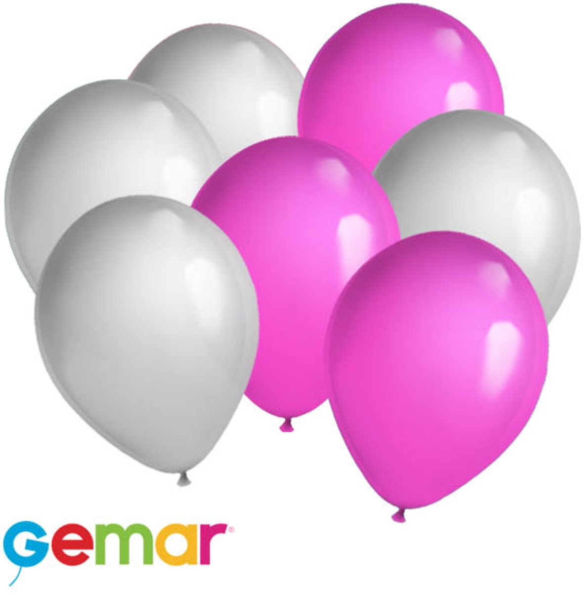 30x Ballonnen Zilver en Roze (Ook geschikt voor Helium)