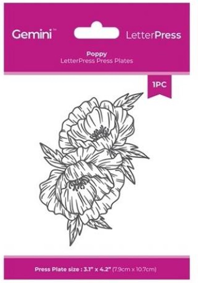 Gemini - LetterPress - Press Plate - Poppy