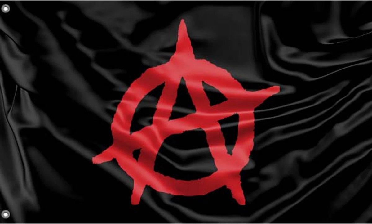 Anarchie Vlag 150x90CM - Anarchy Flag - Anarchistisch - Rood Zwart - Flag Polyester