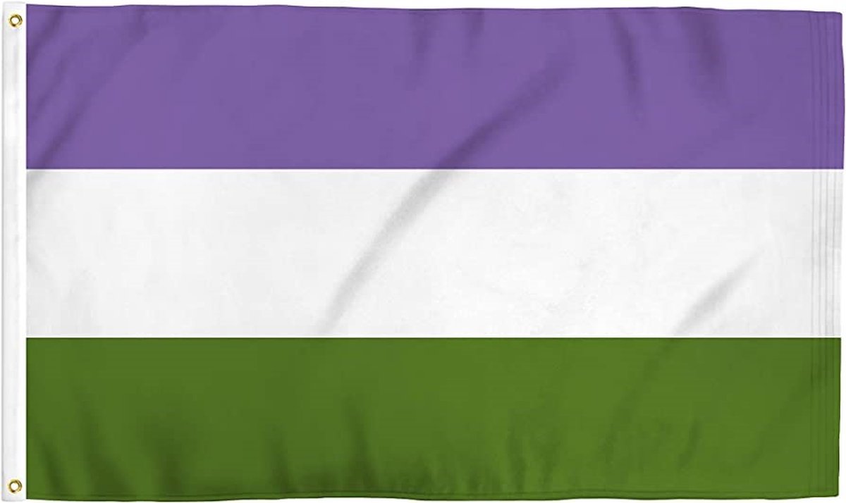 Genderqueer Pride vlag 90x150 cm - Polyester - 2 ophangringen - queer flag