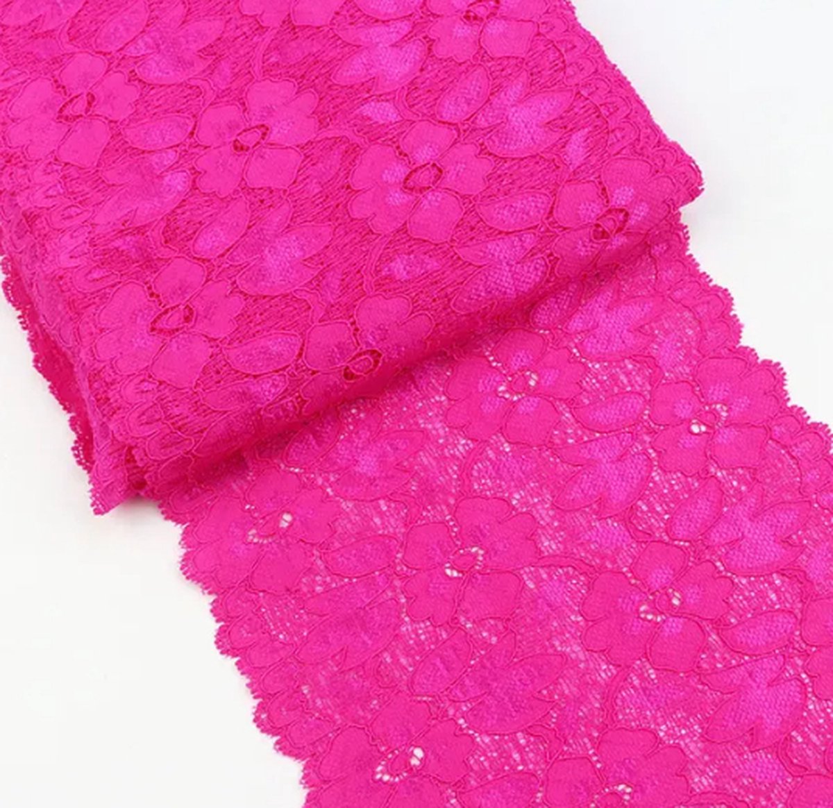 Kant 1 meter Fel Roze Extra Breed Band 16 cm Elastisch kanten kanten stretch lint stretch