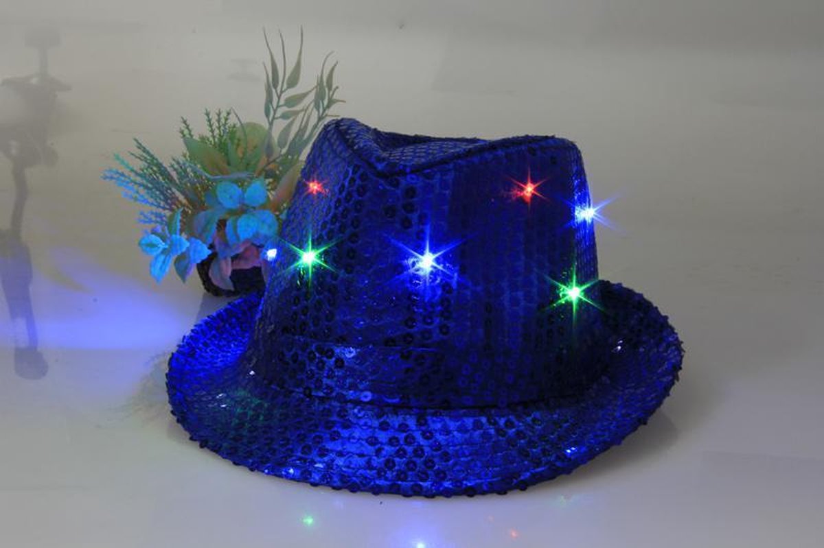 Lichtgevende Hoed - Blauw - Met RGB Verlichting - LED