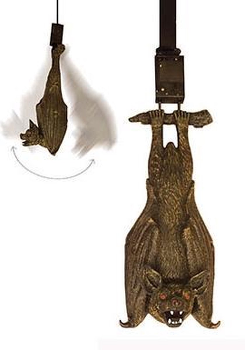 Vleermuis ophangdecoratie met licht en geluid - Feestdecoratievoorwerp - One size