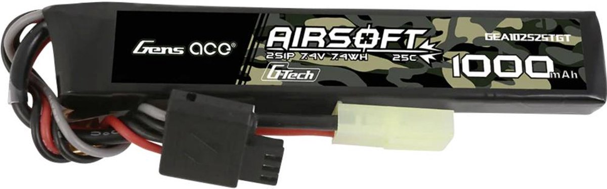 Gens ace LiPo accupack 7.4 V 1000 mAh Aantal cellen: 2 25 C Block Mini-Tamiya