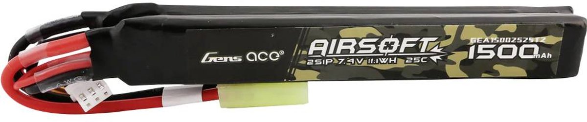 Gens ace LiPo accupack 7.4 V 1500 mAh Aantal cellen: 2 25 C Block Mini-Tamiya
