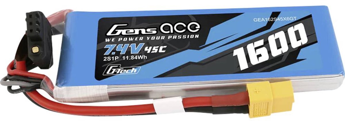 Gens ace LiPo accupack 7.4 V 1600 mAh Aantal cellen: 2 45 C Block XT60