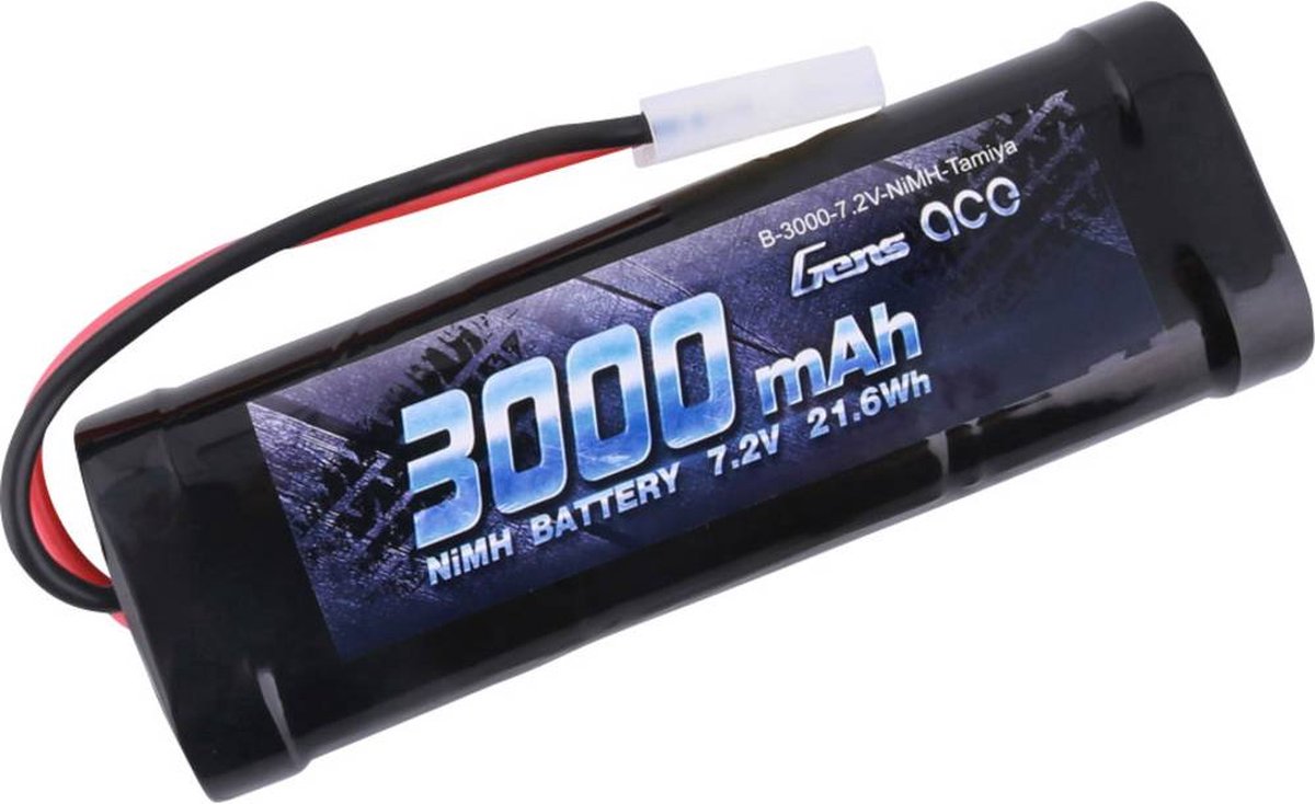 Gens ace NiMH accupack 7.2 V 3000 mAh Aantal cellen: 6 Stick Tamiya