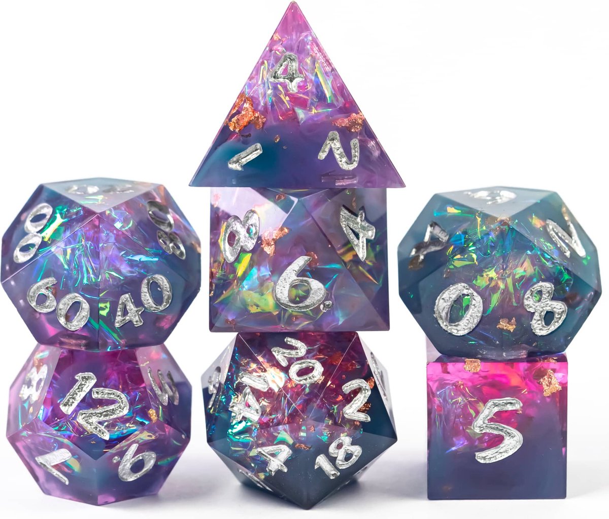 Candy Glitter Paper Dice(Sharp handmade) Roze met blauw
