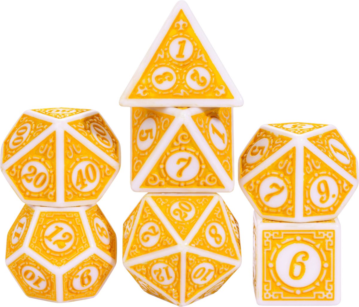 Genvi Window Lattice Acrylic Pattern Dice Wit met Geel