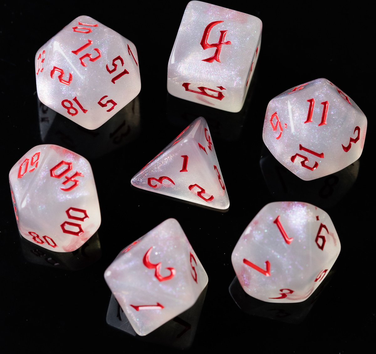 Green&Pink Glitter Dice Rood