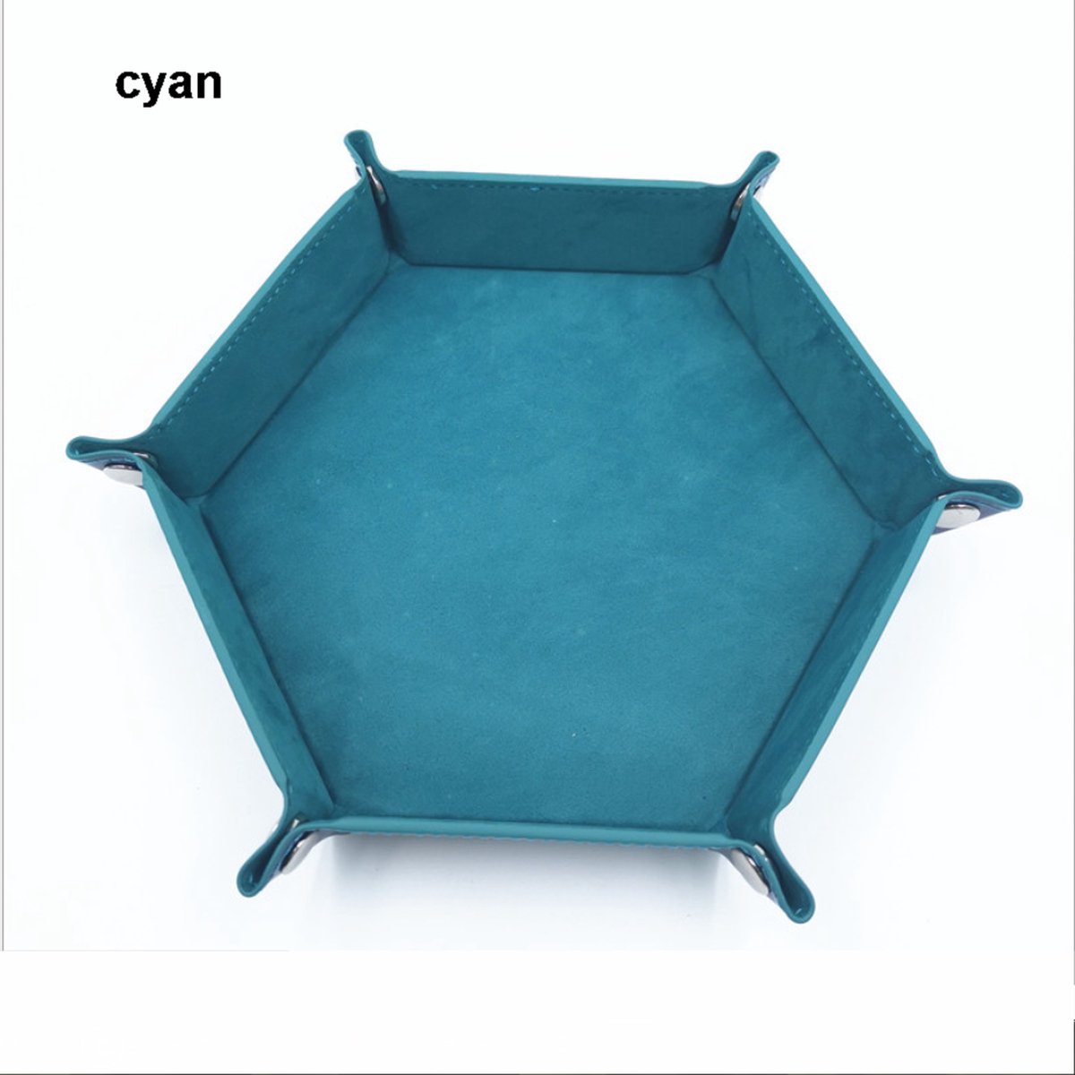 Genvi Dobbelstenenbak Zeshoek Cyaan Klein