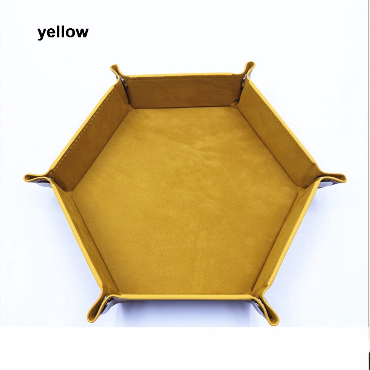 Genvi Dobbelstenenbak Zeshoek Geel Klein