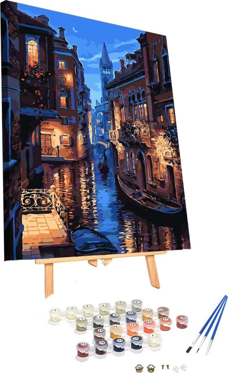 Schilderen Op Nummer Volwassenen - Venetië - Gondel - Gespannen op Frame - 40x50 cm