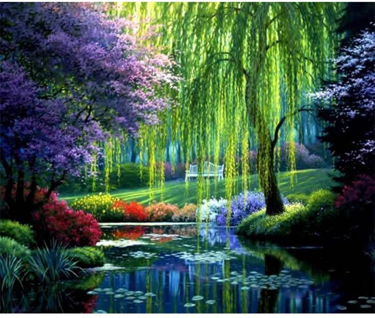 Schilderen op nummer Volwassenen - Tuin - Hobby Pakket - 40x50 cm