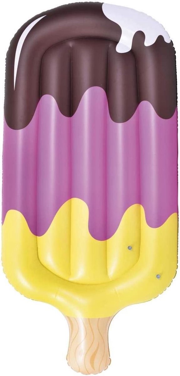 Gerimport Luchtbed Ice-cream 178 X 92 Cm Vinyl Pvc Geel/roze