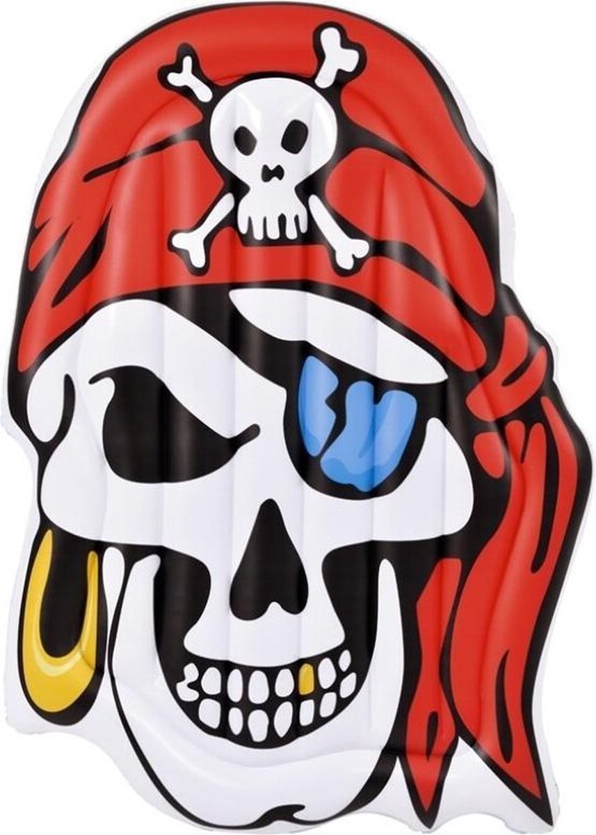 Gerimport Luchtbed Piraat 159 X 120 Cm Vinyl Wit/rood