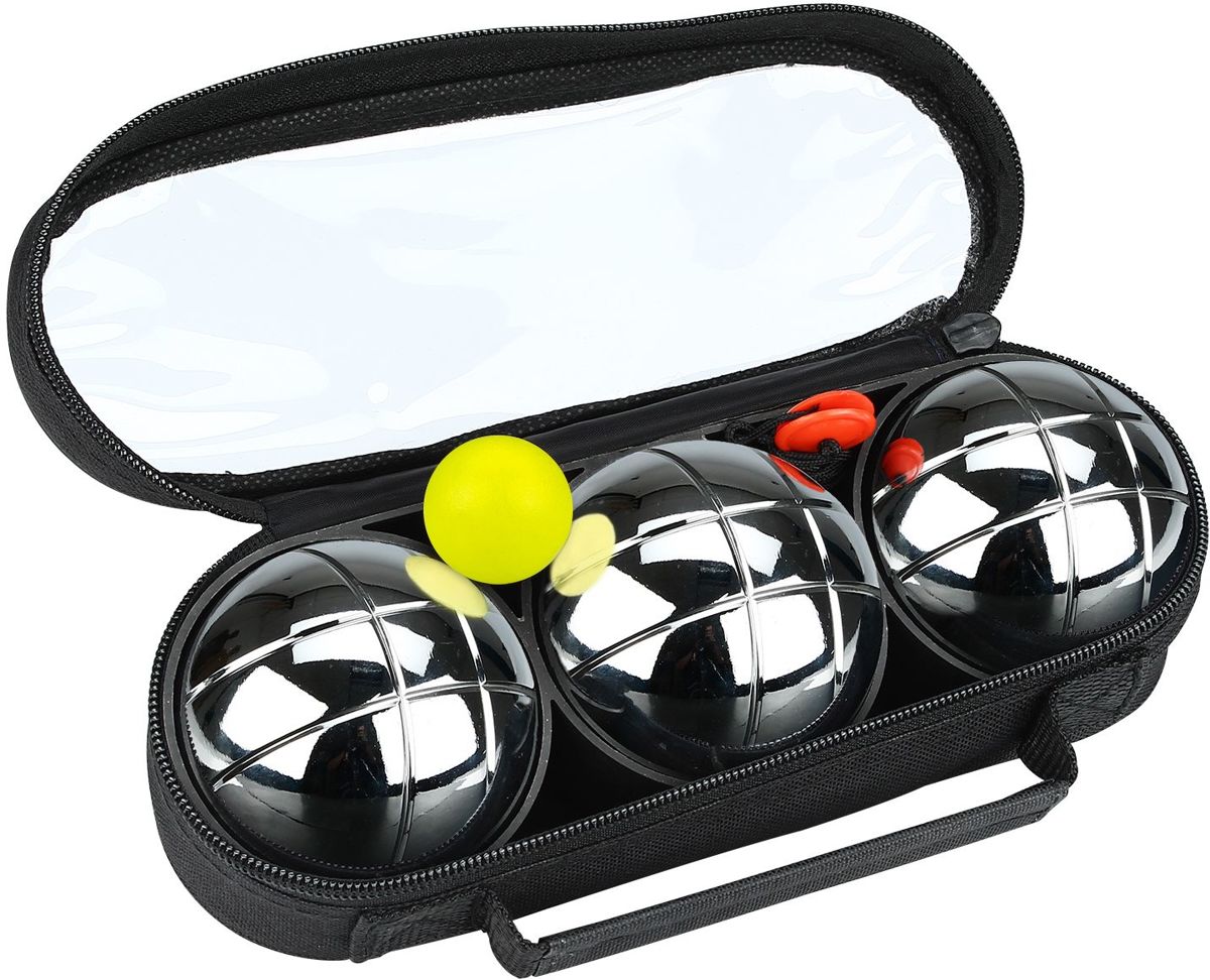 Get & Go Jeu de Boules Set IV - 3 Ballen - Chroom/Zwart