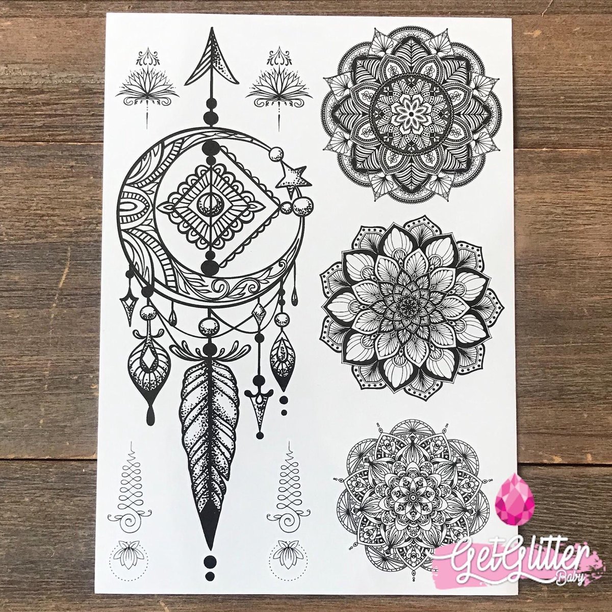 GetGlitterBaby - Henna Plak Tattoo / Nep Tatoeage - Mandalas