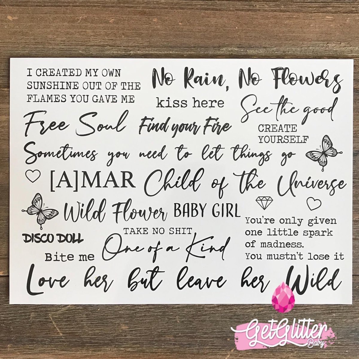 GetGlitterBaby - Henna Plak Tattoo / Nep Tatoeage - Vlinders