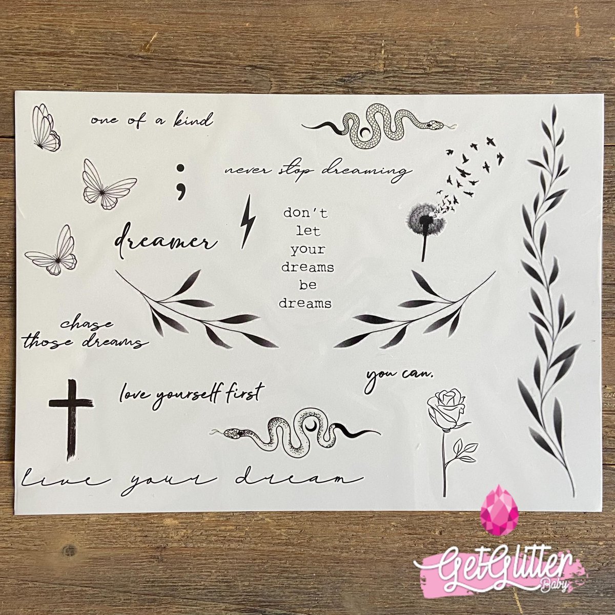   - Henna Plak Tattoos / Tijdelijke Tattoo / Nep Tatoeage / Fake Temporary Tattoo - Dreamer