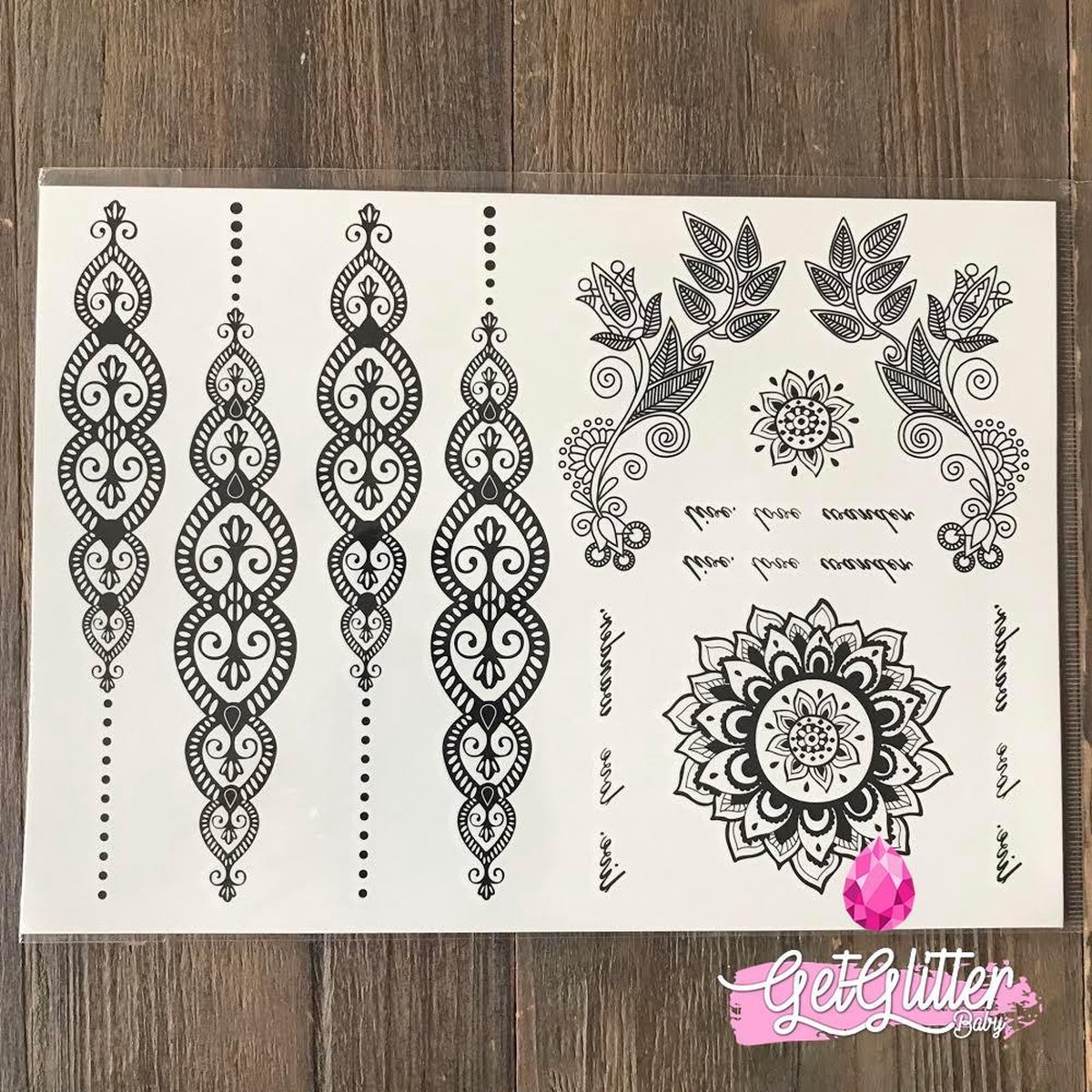   - Henna Plak Tattoos / Tijdelijke Tattoo / Nep Tatoeage / Fake Temporary Tattoo - Live Love Wander